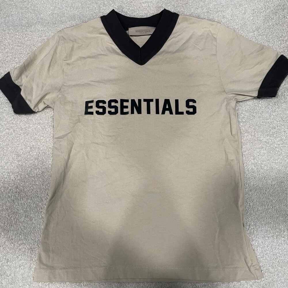 Essential Fear Of God Kids Wheat V Neck Tee NWOT Size 8